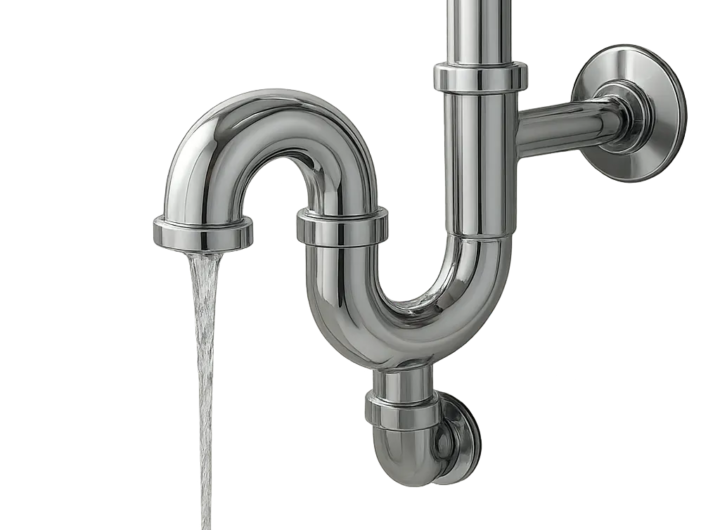 Illustration d’un siphon de baignoire moderne, pensé pour limiter les bouchons et les remontées d’odeurs. L’image met en avant un équipement propre, durable et facile à entretenir.
