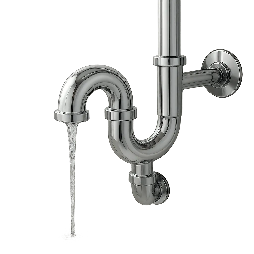 Illustration d’un siphon de baignoire moderne, pensé pour limiter les bouchons et les remontées d’odeurs. L’image met en avant un équipement propre, durable et facile à entretenir.